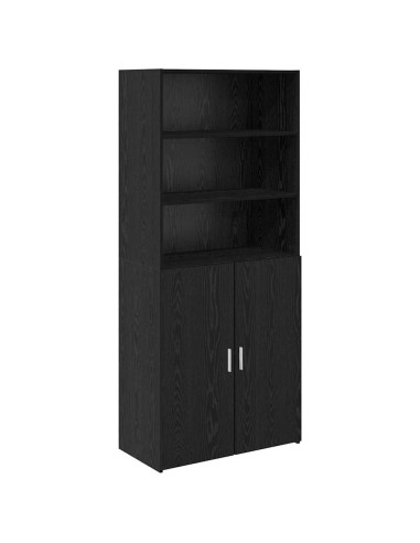 Credenza Rovere Nero 80 x 42,5 x 185 cm Legno multistrato