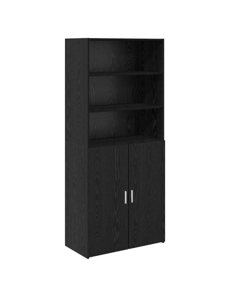 Credenza Rovere Nero 80 x 42,5 x 185 cm Legno multistrato