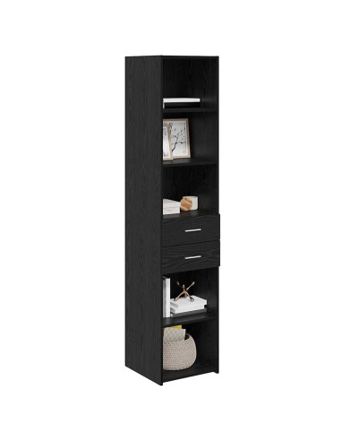 Credenza Rovere Nero 40 x 42,5 x 185 cm Legno multistrato
