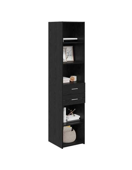 Credenza Rovere Nero 40 x 42,5 x 185 cm Legno multistrato