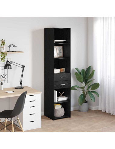 Credenza Rovere Nero 40 x 42,5 x 185 cm Legno multistrato