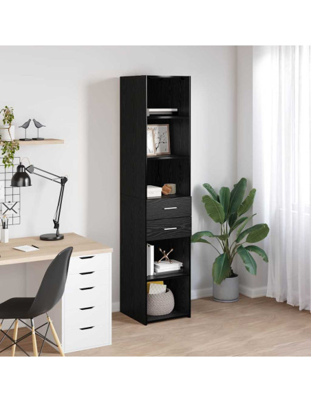 Credenza Rovere Nero 40 x 42,5 x 185 cm Legno multistrato