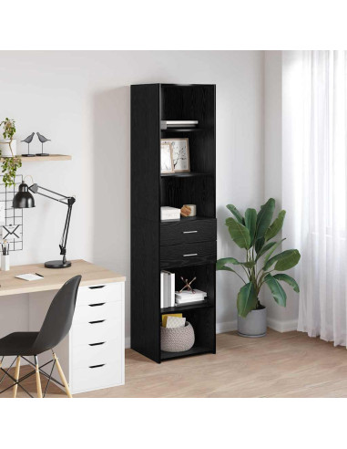 Credenza Rovere Nero 45 x 42,5 x 185 cm Legno multistrato