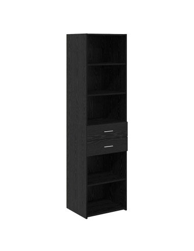 Credenza Rovere Nero 50 x 42,5 x 185 cm Legno multistrato