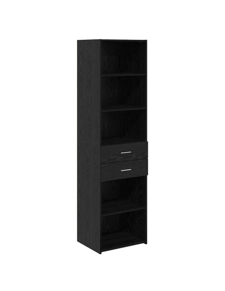 Credenza Rovere Nero 50 x 42,5 x 185 cm Legno multistrato