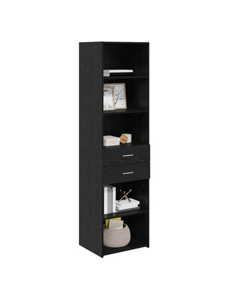 Credenza Rovere Nero 50 x 42,5 x 185 cm Legno multistrato