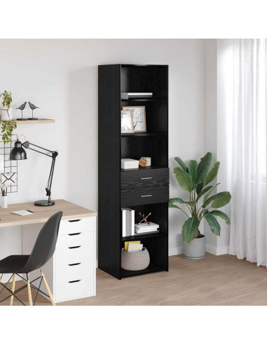 Credenza Rovere Nero 50 x 42,5 x 185 cm Legno multistrato