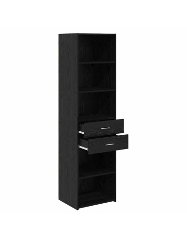 Credenza Rovere Nero 50 x 42,5 x 185 cm Legno multistrato