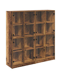 Credenza 2 pcs Legno vecchio 68 x 37 x 142 cm Legno multistrato 2