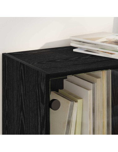 Credenza 2 pcs Rovere Nero 68 x 37 x 142 cm Legno multistrato