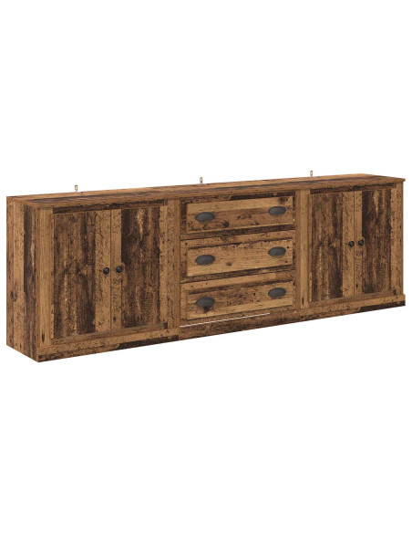 Sideboards con cassetto 3 pcs Legno vecchio 70 x 35,5 x 67,5 cm