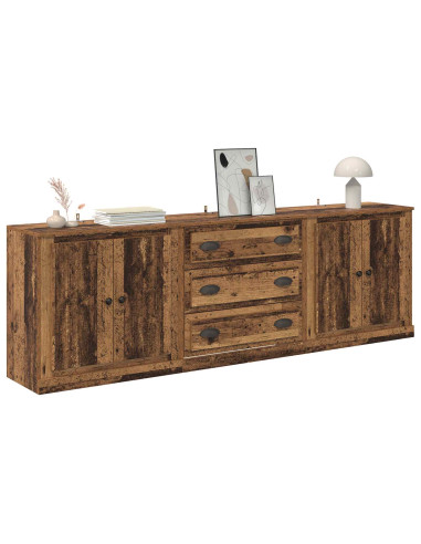 Sideboards con cassetto 3 pcs Legno vecchio 70 x 35,5 x 67,5 cm