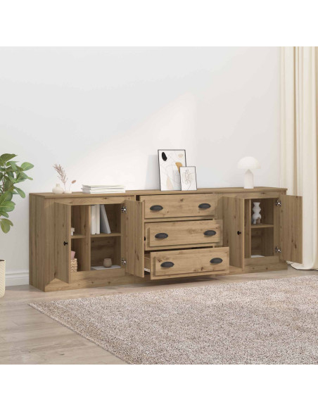 Sideboards 3 pcs Rovere artigianale 70 x 35,5 x 67,5 cm