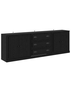 Sideboards con cassetto 3 pcs Rovere Nero 70 x 35,5 x 67,5 cm 2