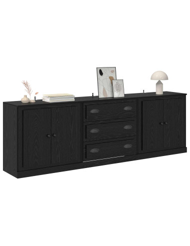 Sideboards con cassetto 3 pcs Rovere Nero 70 x 35,5 x 67,5 cm