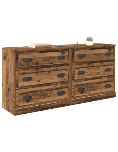 Sideboards con cassetto 2 pcs Legno vecchio 70 x 35,5 x 67,5 cm