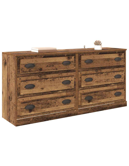 Sideboards con cassetto 2 pcs Legno vecchio 70 x 35,5 x 67,5 cm