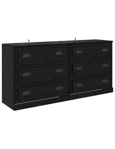 Sideboards con cassetto 2 pcs Rovere Nero 70 x 35,5 x 67,5 cm