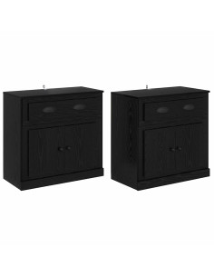 Sideboards con cassetto 2 pcs Rovere Nero 70 x 35,5 x 67,5 cm 2