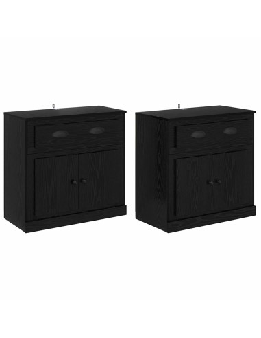 Sideboards con cassetto 2 pcs Rovere Nero 70 x 35,5 x 67,5 cm