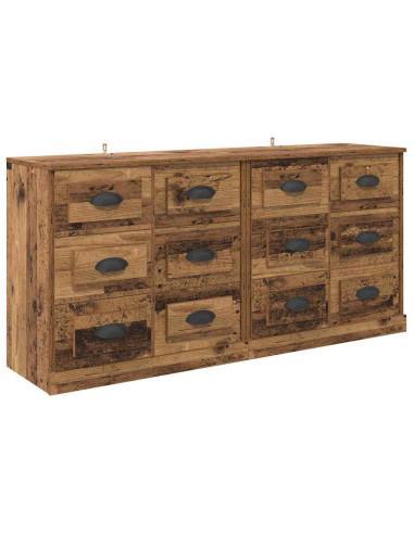 Sideboards con cassetto 2 pcs Legno vecchio 70 x 35,5 x 67,5 cm