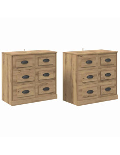 Sideboards 2 pcs Rovere artigianale 70 x 35,5 x 67,5 cm 2