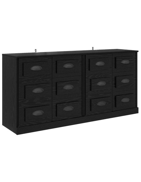 Sideboards con cassetto 2 pcs Rovere Nero 70 x 35,5 x 67,5 cm
