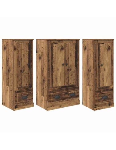 Credenza con cassetto 3 pcs Legno vecchio Legno multistrato