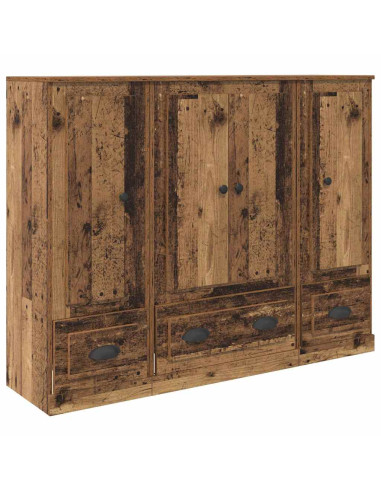 Credenza con cassetto 3 pcs Legno vecchio Legno multistrato