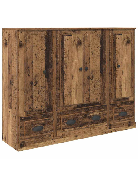 Credenza con cassetto 3 pcs Legno vecchio Legno multistrato