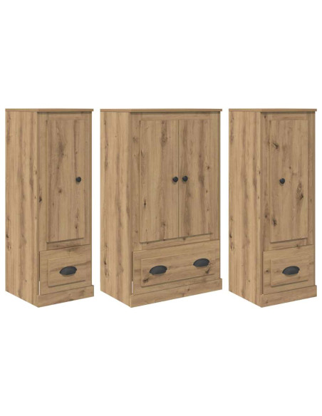 Credenza 3 pcs Rovere artigianale Legno multistrato