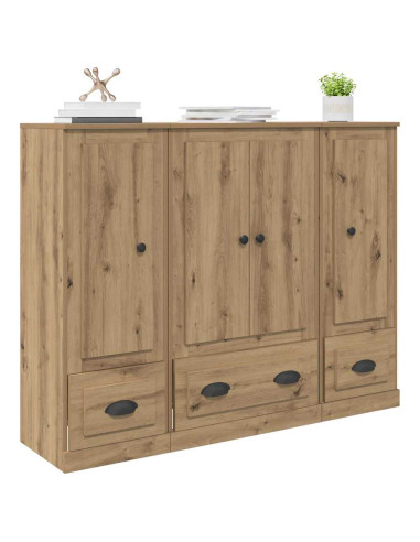 Credenza 3 pcs Rovere artigianale Legno multistrato