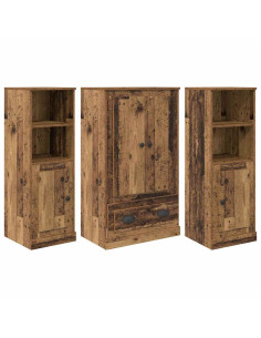 Credenza con cassetto 3 pcs Legno vecchio Legno multistrato 2