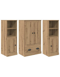 Credenza 3 pcs Rovere artigianale Legno multistrato 2