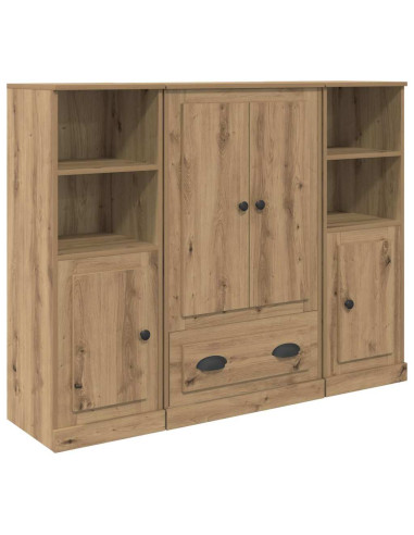Credenza 3 pcs Rovere artigianale Legno multistrato