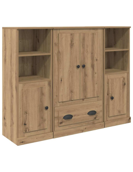 Credenza 3 pcs Rovere artigianale Legno multistrato