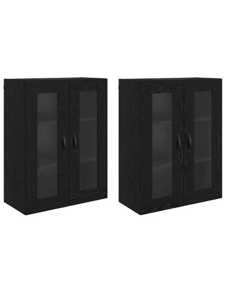 Armadi da Parete 2 pcs Rovere Nero 69,5 x 34 x 90 cm