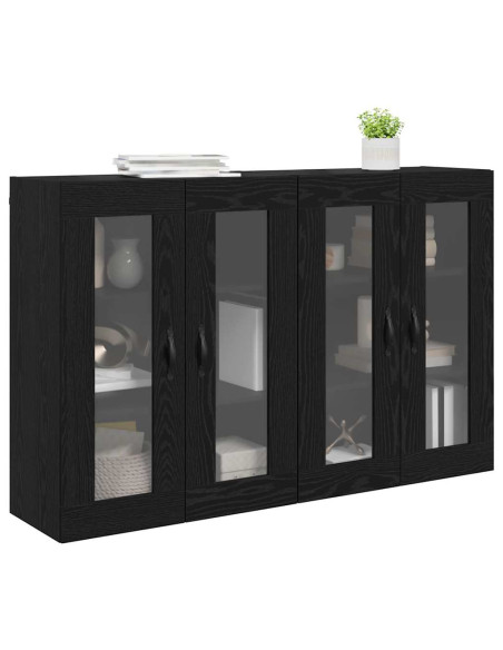 Armadi da Parete 2 pcs Rovere Nero 69,5 x 34 x 90 cm