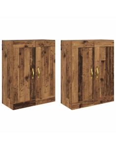 Mobile a muro 2 pcs Legno vecchio 69,5 x 34 x 90 cm 2
