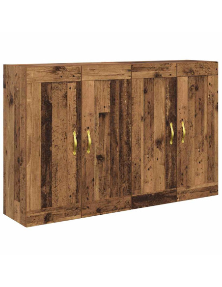 Mobile a muro 2 pcs Legno vecchio 69,5 x 34 x 90 cm