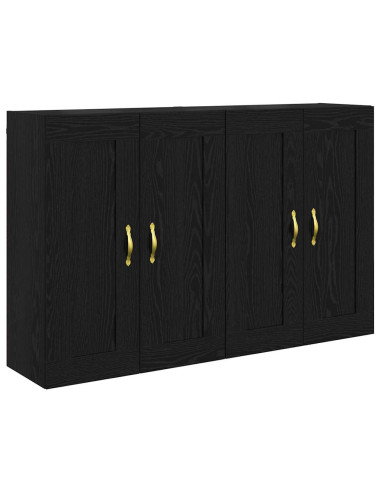 Mobile a muro 2 pcs Rovere Nero 69,5 x 34 x 90 cm