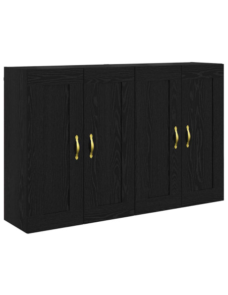 Mobile a muro 2 pcs Rovere Nero 69,5 x 34 x 90 cm