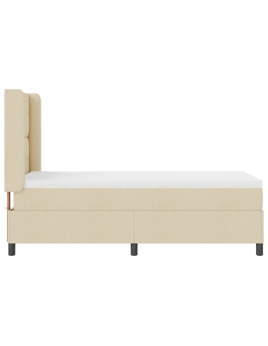 Letto a molle con materasso Crema 90 x 190 cm Tessuto