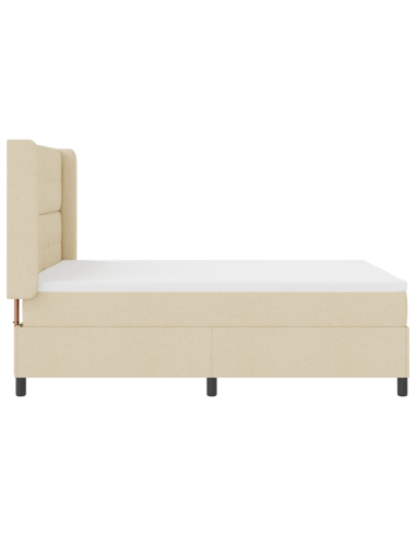 Letto a molle con materasso Crema 160 x 200 cm Tessuto