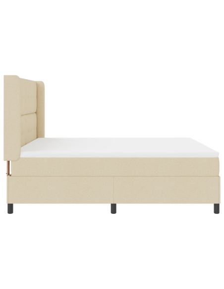 Letto a molle con materasso Crema 180 x 200 cm Tessuto