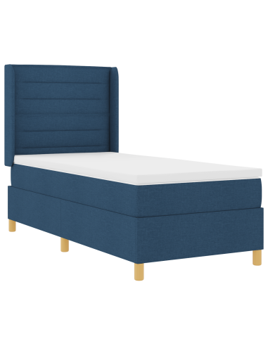 Letto a molle con materasso Blu 80 x 200 cm Tessuto