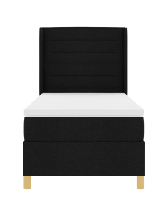 Letto a molle con materasso Nero 90 x 200 cm Tessuto 2