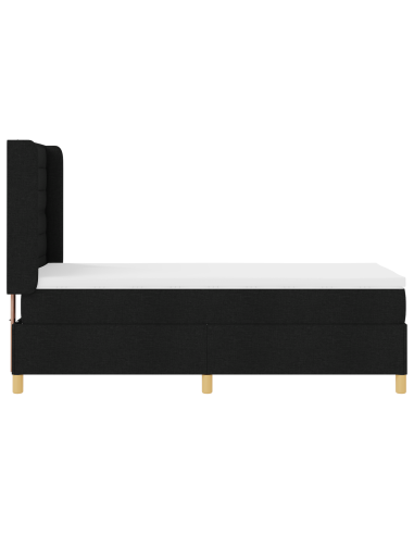 Letto a molle con materasso Nero 90 x 200 cm Tessuto
