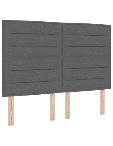 Letto a molle con materasso Grigio scuro 140 x 190 cm Tessuto