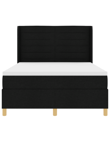Letto a molle con materasso Nero 140 x 190 cm Tessuto